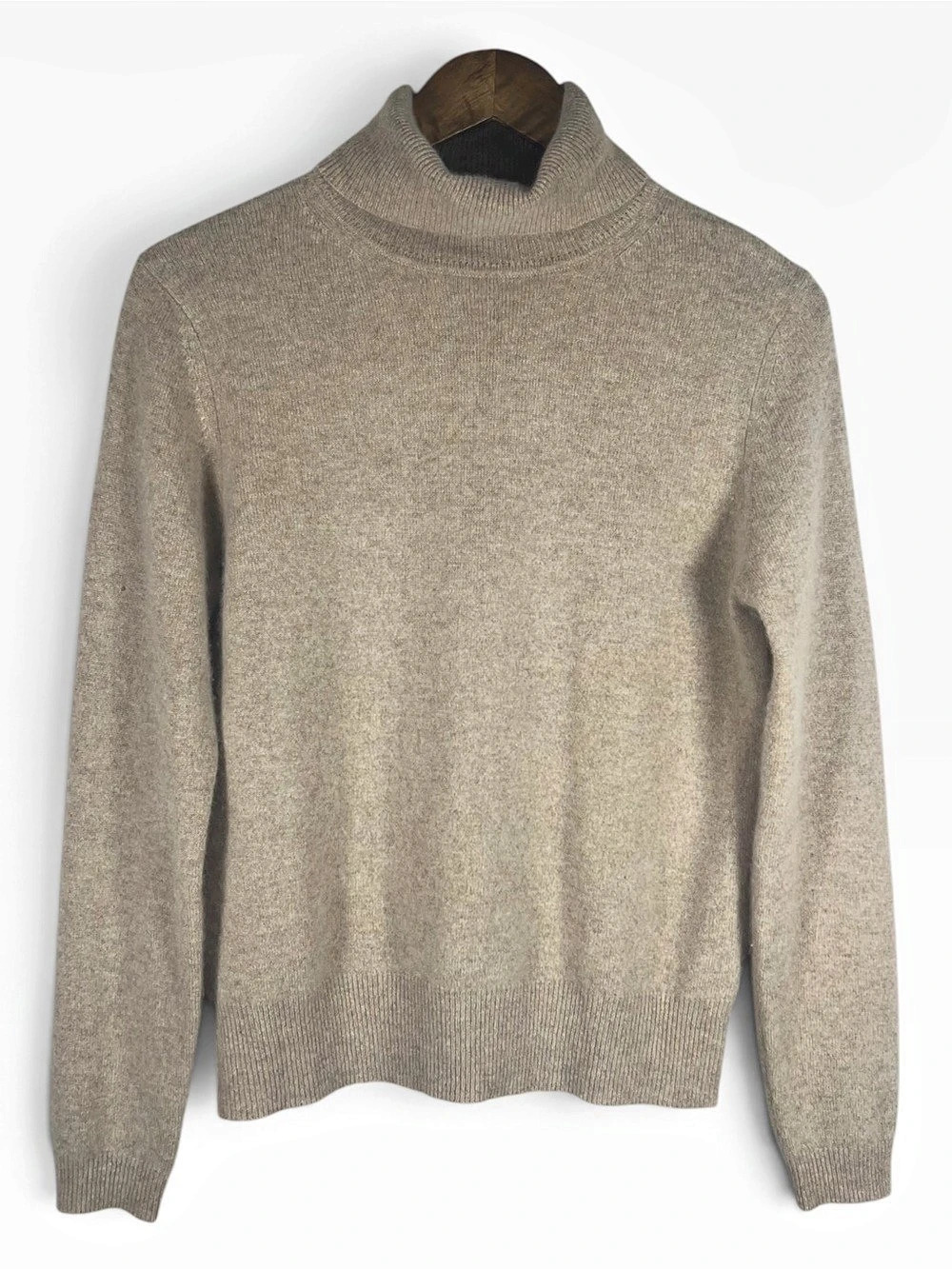 Croft & Barrow Cashmere Turtleneck Sweater Womens Small Beige Capsule Classic